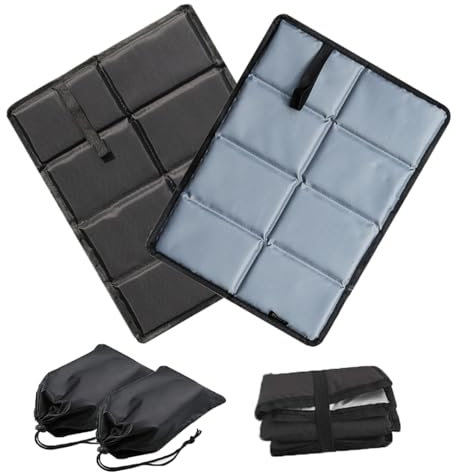 Aililong Juego de 2 cojines de asiento para exteriores, plegables e impermeables, térmicos, para camping, senderismo, pícnic, estadio, fútbol, en 2 bolsas de almacenamiento, lavables a máquina.