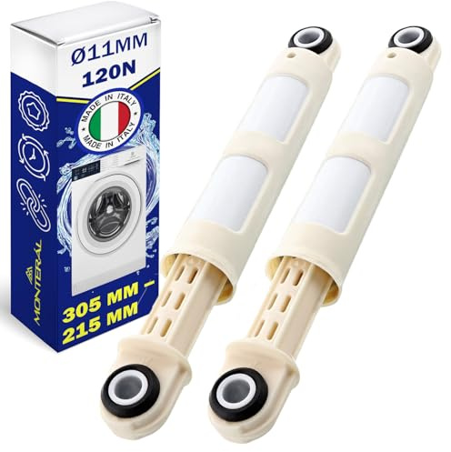 2 Piezas Amortiguador Lavadora 120N Ø11mm Longitud 305 mm – 215 mm con Código Original 49043541 41017168 para Candy para Hoover - MADE IN ITALY - Garantía de 10 Años - MONTERAL