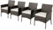 GiantexUK Rattan Dining Chairs Set of 4, Outdoor Wicker Garden Chairs with Removable Cushions, Ergonomic Backrest & Armrests, All-weather Armchairs for Deck Patio Balcony Backyard