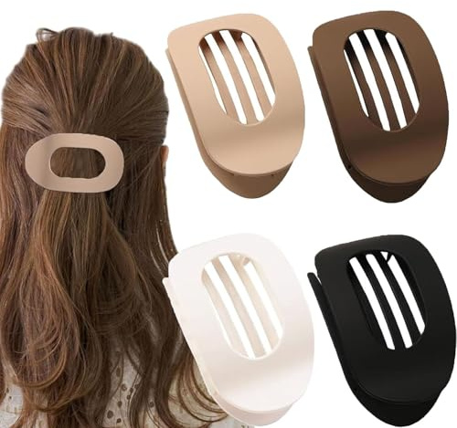 4 PCS Flat Hair Clips, Duckbill Hair Clips for Women, Flat Claw Clip for Thick Hair, Thick Hair, Hair Accessories for Women and Girls, Lightweight Non-Slip with Comb Teeth Strong