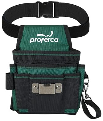 PROFERCA 1FBM Cinturón Herramientas | Tela Resistente 1680D | Porta Herramientas Cintura Profesional con Múltiples Bolsillos | Cinturón Especial Electricista