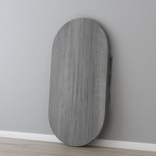 tischplatte holz Ersatztischplatte – Massivoberfläche, Ovale Werkbankplatte Für Dekorative Esszimmermöbel Zu Hause, 110 120 140 150 Cm Esstischplatte, Eiche, Grau, Holz, Schwarz, Individuell Anpassbar