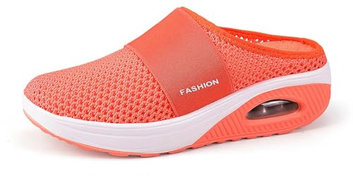 Ciabatte Ortopediche Donna Estive Casa Morbido Comodo Scarpe Sanitarie con Cuscino D'Aria Pantofole in Rete Traspirante Antiscivolo a Punta Chiusa Elastico Scarpe per Fascite Plantare Chiuse