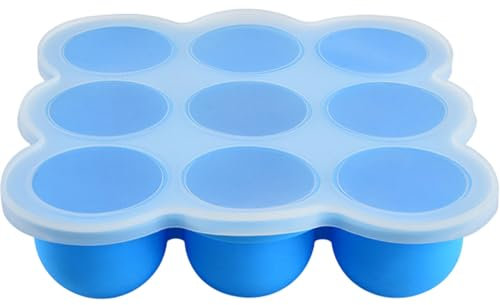 Babynahrungsbehälter, Babypartikablett mit Deckel 9 Gitter ungiftige Silikonbehälter temperaturbeständig