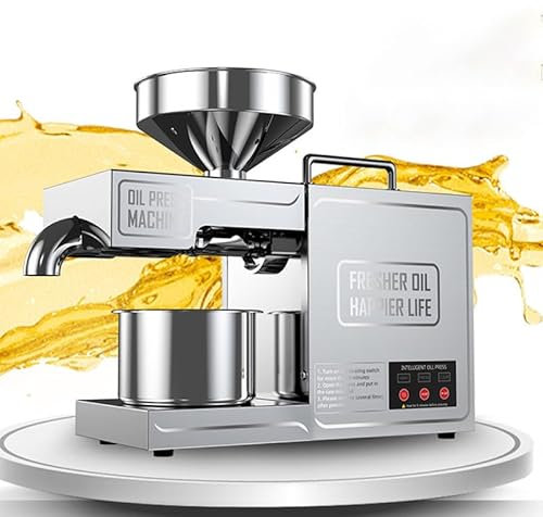 Oil Extractor 1000W - Automatic Cold Hot Press, Food Grade Stainless Steel, Organic Oil Press Machine for Home Use