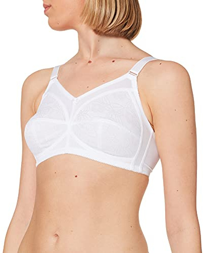SASSA Soft-bh Jacquard - Soutien-gorge de tous les jours - Emboîtant - uni - Femme - Blanc (Weiß 00100) - FR: 125B (Taille fabricant: 110B)