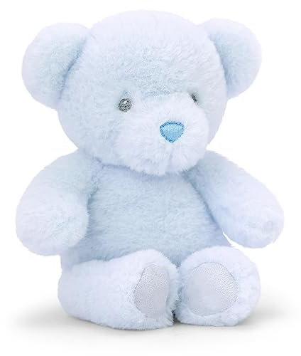 tachi Stofftier Teddy blau, Jungen Plüschtier Bär 16 cm, Baby Kuscheltier Bärchen sitzend
