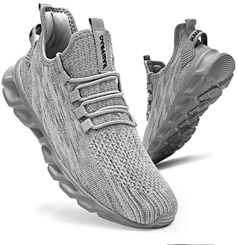 CAIQDM Basket Homme Chaussure Modae Running Sneakers Casual Marche Sport Basquettes Outdoor Gym Fitness Respirante Course Chaussures Gris 42 EU
