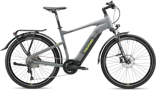 HEPHA E-Bike Trekking 7 Ultra, 100Nm Mittelmotor Elektrofahrrad, 708Wh Akku (bis zu 200Km), Smart APP, 10-Gang, Federgabel 63mm, 27.5 Zoll(Highstep, Dark Grey, L-52cm)