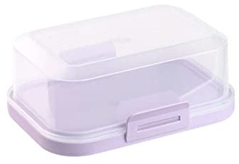 ENGELLAND 1 beurrier empilable avec couvercle et fermeture à clic, lilas/transparent, boîte en plastique, cloche à beurre, sans BPA, multi-usage, robuste