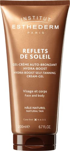 INSTITUT ESTHEDERM Gel-crème auto-bronzant hydra-boost - Soin hydratant visage et corps - Effet bronzage naturel et lumineux pour une peau douce et dorée - Tube 200ml