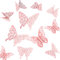 Tianorcan 3D Farfalla Adesivi 24 PCS 2 Stili 3 Dimensioni Farfalla Decorazioni Adesivi rimovibili per la decorazione della stanza della casa (Oro Rosa)