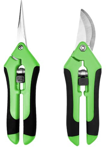 Chiluxendo 2 Pièces Secateur de Jardin Professionnel, Sécateur a Main avec Poignées Artificielles, Sécateurs et Ciseaux de Jardinage, Pruning Shears avec Verrouillage de Sécurité Professionnels