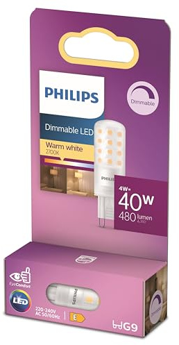 Philips LED Lampadina Capsule, equivalente a 40W, Attacco G9, Luce Bianca Calda 2700K, Dimmerabile