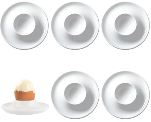 thirei Eierbecher, 4 Stück Weiße Eierhalter, Keramik Eierbecher, Eierbecher Porzellan, Keramik Eierbecher Halter, für Hart und Weichgekochten Eiern