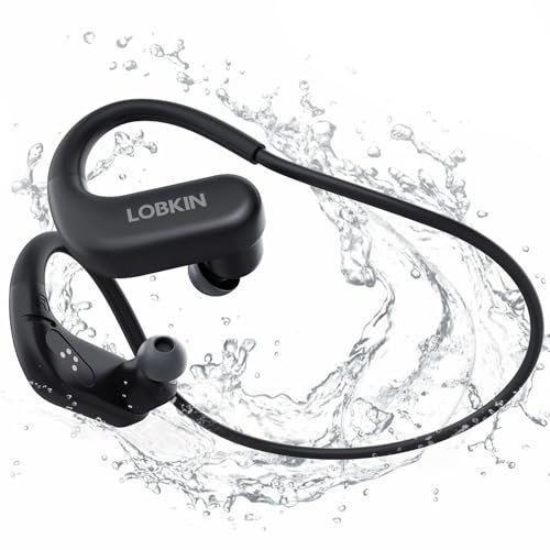LOBKIN Auriculares Conducción Osea Natacion, IPX8 Resistente al Agua Acuaticos Inalámbricos Bluetooth 5.4, Auriculares Intraurales con 8G Mp3 para Nadar Correr Ciclismo