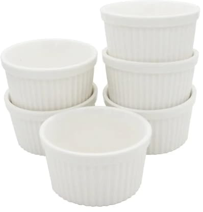 Ceramic Baking Bowl Paquete de 6 moldes for soufflé de porcelana y cerámica de 4 oz/120 ml