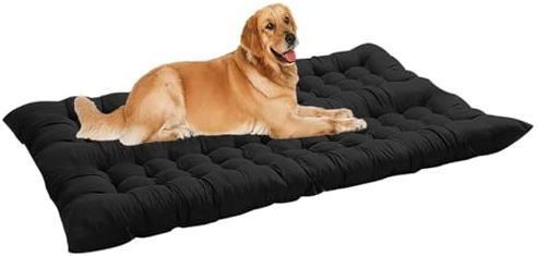 ping bu Materasso calmante per cani extra large, lavabile, anti-ansia, per cani di taglia media e grande (nero, 100 x 50 cm)