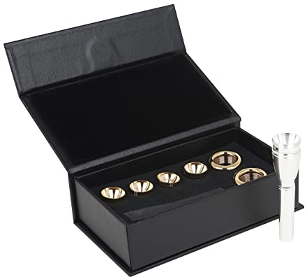 Aramox Ensemble d'Embouts de Trompette Plaqués Argent et Revêtement Doré, Conception Fendue en Laiton avec 4 Tailles pour Débutants et Professionnels, Assemblage Facile