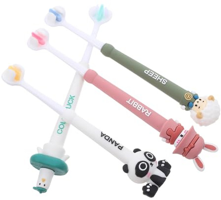GALPADA Cepillo de Dientes y Fomentar el Cepillado Independiente de 4 Piezas Cerdas Extra Suaves de Tres Lados, Material Pp y Pvc, para Mejorar la Coordinación para Niños