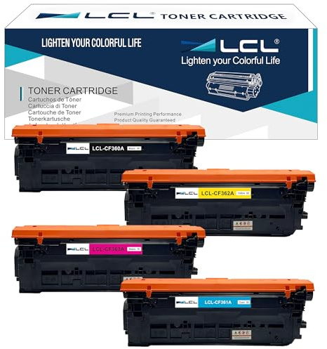 LCL Remanufactured Tonerkartusche 508A CF360A CF361A CF362A CF363A Ersatz für HP M553 Drucker M577 Drucker Color LaserJet Enterprise M552dn M553dn M553n M553x MFP M577Z (4Pack KCMY)