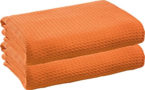 Erwin Müller Sommerdecke Siena im 2er-Pack, Baumwolldecke orange Größe 100x150 cm - luftig-leicht, weiche Qualität, sehr angenehm - 100% Baumwolle