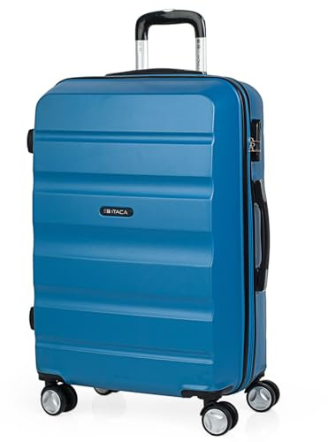 ITACA - Valise Rigide Grande Taille 158 cm - Bagage Soute 23 kg Solide ABS - Trolley Valise Moyenne - Bagage Taille Moyenne. Cadenas à Combinaison ., Bleu