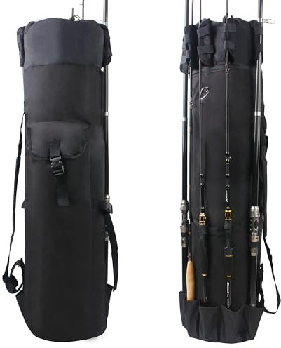 OROOTL Angelrute Tasche Angeltasche Rod Case Angelkoffer Angelrute Aufbewahrungsbeutel Angelausrüstung Organizer Reise Tasche