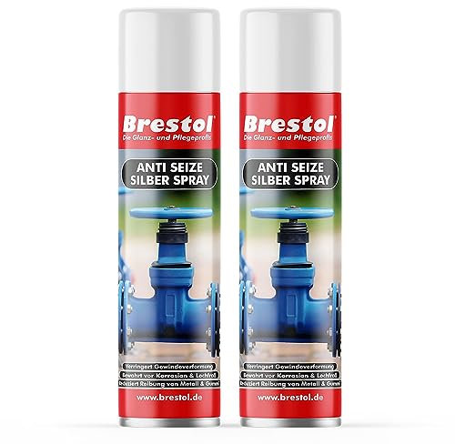 BRESTOL® ANTI SEIZE Spray 2x 400 ml SET (7604.1) - Montagespray Korrosionsschutz-Spray Oxidationsschutz Feuchtigkeitsverdränger Säureschutz-Spray Gewindeschoner Lochfraß-Schutz Schmierspray