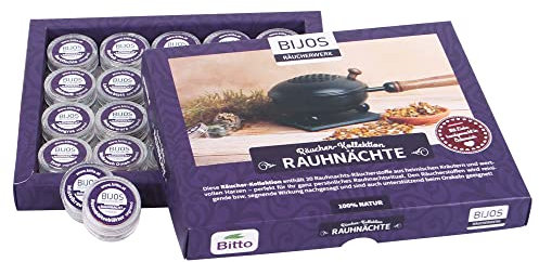 Bijos Räucher - Kollektion Rauhnächte, Räucherwerk Sortimentsbox gefüllt mit 20 der beliebtesten Räucherwerke