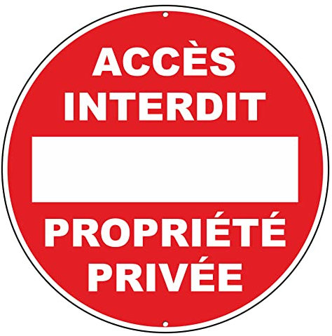 pubblimania Propriété Privée Accès Interdit panneau de signalisation routière en aluminium métal rond de 3 mm d'épaisseur pour extérieur Ø 30 (Propriété Privée Accès Interdit)