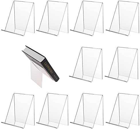 Buchständer Buchstütze aus Acryl, Buchaufsteller, Schrägsteller Prospekthalter, Prospektständer Buchaufsteller Acrylaufsteller, Tablet Halter Buchstützen (10)