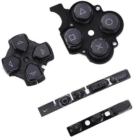 Genérico Pulsanti di Ricambio compatibili con Sony PSP 3000 30004 Nero Contatto in Gomma Nera