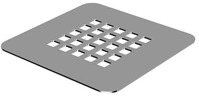 ERCOS Rejilla Cubretapón para Plato de Ducha Stone, Acero Inoxidable, Fácil de Limpiar, 125x125 mm, Color Cromo Acero Cepillado