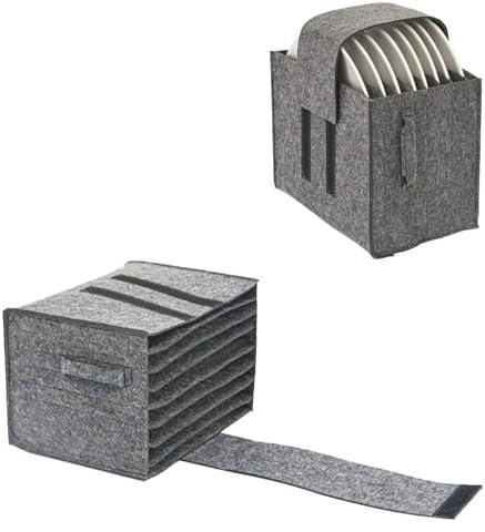 Quixotical Felt Plate Organizer for Camping, Tableware Storage Bag, Kitchen Accessories Organizer, 20Kg Capacity, for Motorhomes, Caravans and Boats