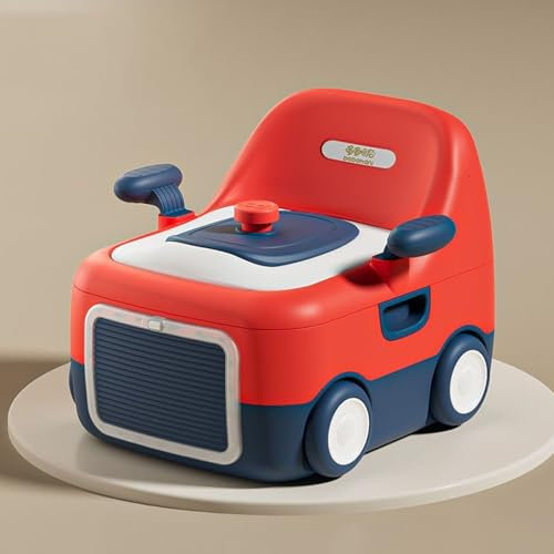 ASIAD Babytopf mit praktischem Stauraum, 3-in-1 Potty Trainer & Kindertoilette für einfaches Töpfchentraining – Perfekter Toilettensitz für Kinder,Rot,Mit Lichtband