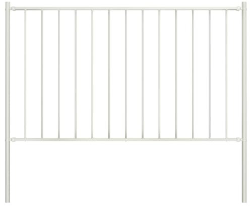 Somanki Panel de Valla y Postes Acero Recubrimiento Polvo Blanco 1,7x1m, Vallas para Jardin, Barrera De Jardín, Panel Exterior Jardin - SPU:145216