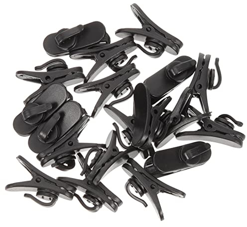 TOYANDONA de Corbata Fáciles de Colocar 20 Clips para Micrófono de Solapa en Abs Negro Liberan Tus Manos para Conferencias y Presentaciones