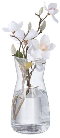 Relaxdays Florero Vidrio, Jarrón Cristal para Flores, Jarra Decorativa Alta para Tulipanes, 20 x 10,5 cm, Transparente