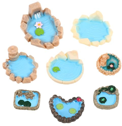 INOOMP 8piezas Decoraciones Miniatura Artificial Decoración Estanque Exterior Decoración Estanque
