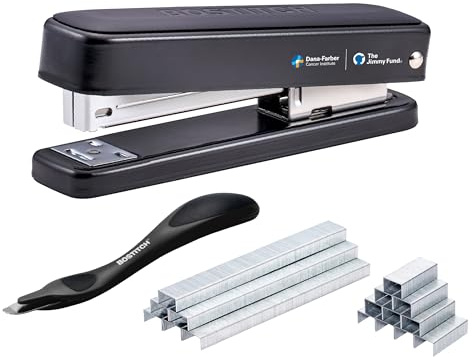 Bostitch Titan Heavy Duty Metal Stapler, 50 Sheet Capacity with 1250 Staples and Ergonomic Staple Remover, Jam Free Stapling, Full Strip Stapler for Desk, Office and
