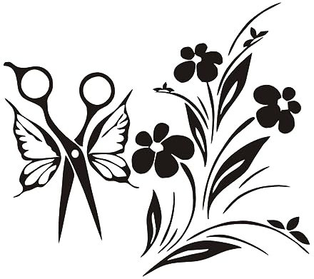 HOMSFOU 1pezzi Adesivo Per Parete Forbici Adesivo Decorativo Da Parete Decalcomania Da Per Saloni Di Bellezza Parrucchieri Vetrine e Ambienti Vari