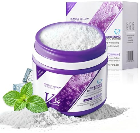50g Poudre Blanchissante Dentaire, Poudre Blanchissante pour Dents Blanches, Efficace pour Renforcer les Dents et les Gencives Blanchisseur de Dentaires, Bucco Haleine Fraîche (Violet)