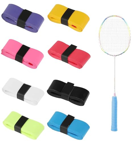 VTYTZZ 8 pezzi di nastro per badminton, 110 cm, impugnatura per racchetta da tennis, nastro antiscivolo per racchetta da tennis, per racchette da tennis, per racchette da tennis, da badminton, da