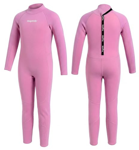 Gogokids Combinaison de plongée thermique intégrale en néoprène de 2,5 mm pour garçons et filles – Combinaison de plongée chaude à manches longues pour la natation, le surf, la plage – Âge de 2 à 10