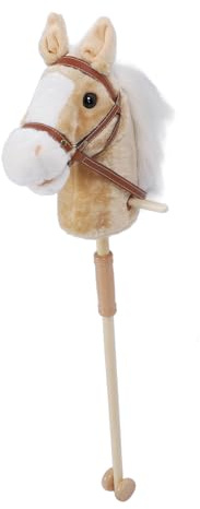 SENECESLI Juguete de Peluche Suave con Cabeza de Caballo con Efectos de Sonido, Juguete para Montar a Caballo de Dibujos Animados de Aspecto Lindo con Ruedas Más Suaves y Engrosado, Tamaño