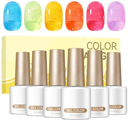 Nagelbubbelgel | Manikyrkosmetik med långvarig hållbarhet,Halvgenomskinliga nagelgeler | För nybörjare, proffs, bröllop, sammankomster, stränder, resor, dejting och