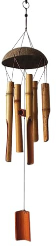 Yechiry Bambu Wind Chimes Handgjorda Kokosnötsskal Chime Stress Relief Heminredning för Meditation Naturlig Brun 29,52 (Naturlig bambu)