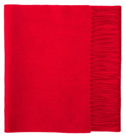 100% Lambswool Scarf, Lona Scott, Red, 165 X 30 cm
