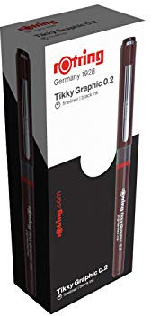 rOtring Tikky-Grafik Fineliner Filzstifte | 0,2 mm | schwarze Tinte | 12 Stück